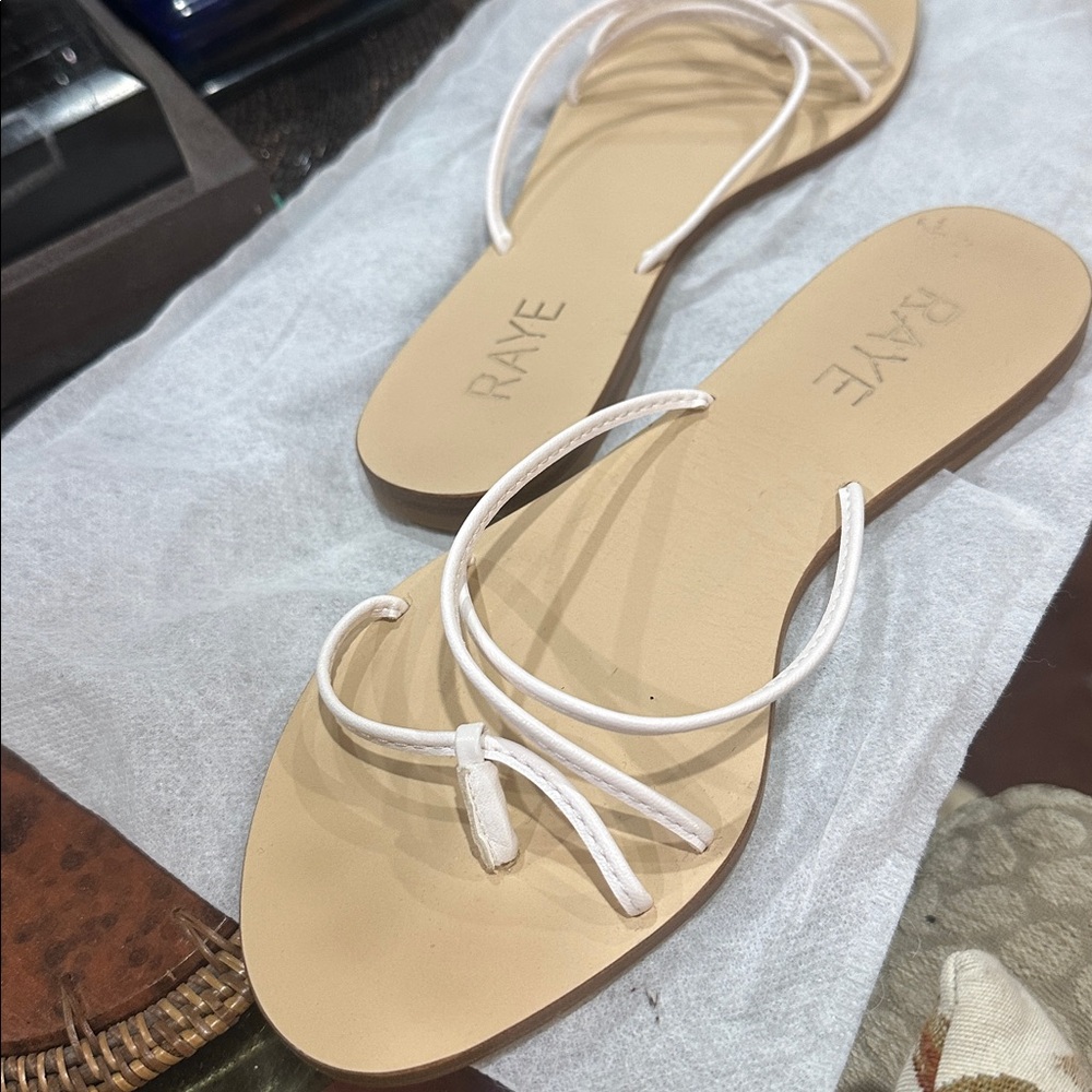 RAYE White Strappy Slide Myla Sandal Size 6